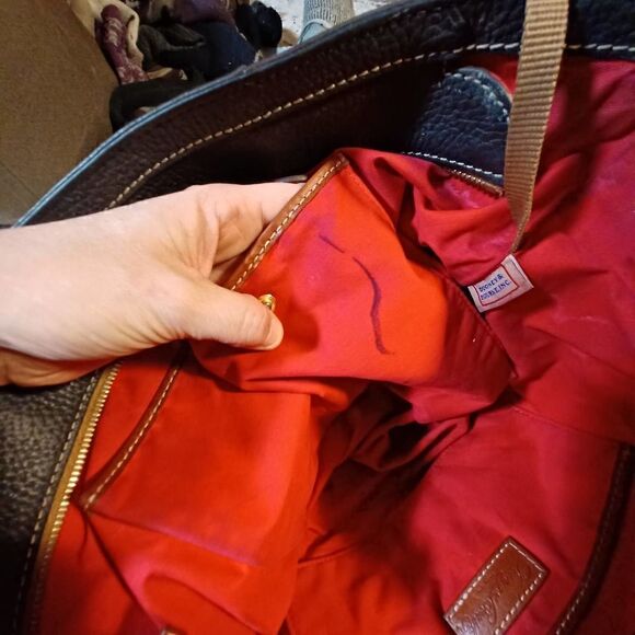 Dooney & Burke Pebbled Leather Hobo Tote Handbag - Picture 7 of 8